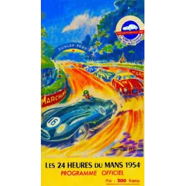 24 Heures du Mans 1954 programme Géo Ham Porsche - Publicité vintage