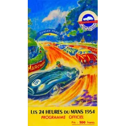 24 Heures du Mans 1954 programme Géo Ham Porsche - Publicité vintage