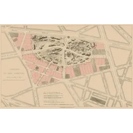 Terrains Parc Monceau Paris lotissement Haussmann - Carte ancien