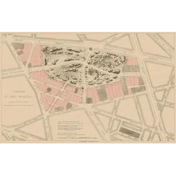 Terrains Parc Monceau Paris lotissement Haussmann - Carte ancien