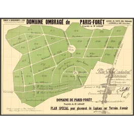 Paris-Forêt Achères plan cadastral lotissement 1925 Laillet - Carte ancien