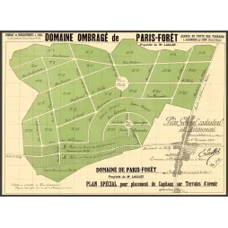 Paris-Forêt Achères plan cadastral lotissement 1925 Laillet - Carte ancien
