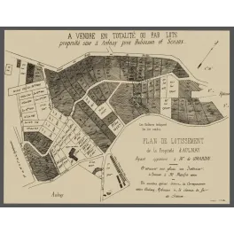 Lotissement Aulnay propriété Girardin Robinson Sceaux - Carte ancien