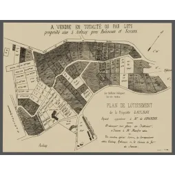 Lotissement Aulnay propriété Girardin Robinson Sceaux - Carte ancien