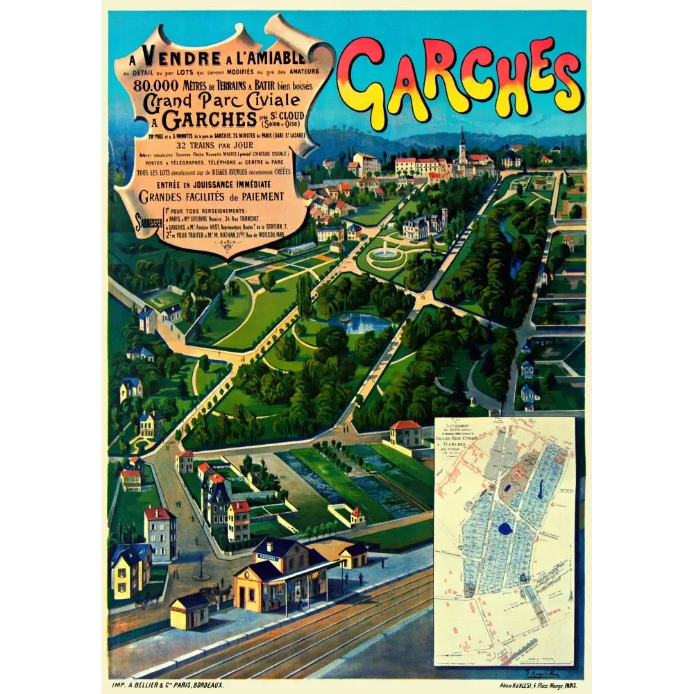 Garches Parc Civile lotissement Hugo d'Alési - Publicité vintage Garches Parc Civile lotissement Hugo d'Alési - Publicité vintage