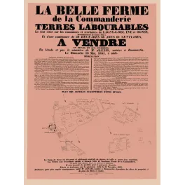 Belle Ferme Commanderie Lagny-le-Sec vente 1851 - Document ancien
