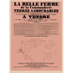 Belle Ferme Commanderie Lagny-le-Sec vente 1851 - Document ancien