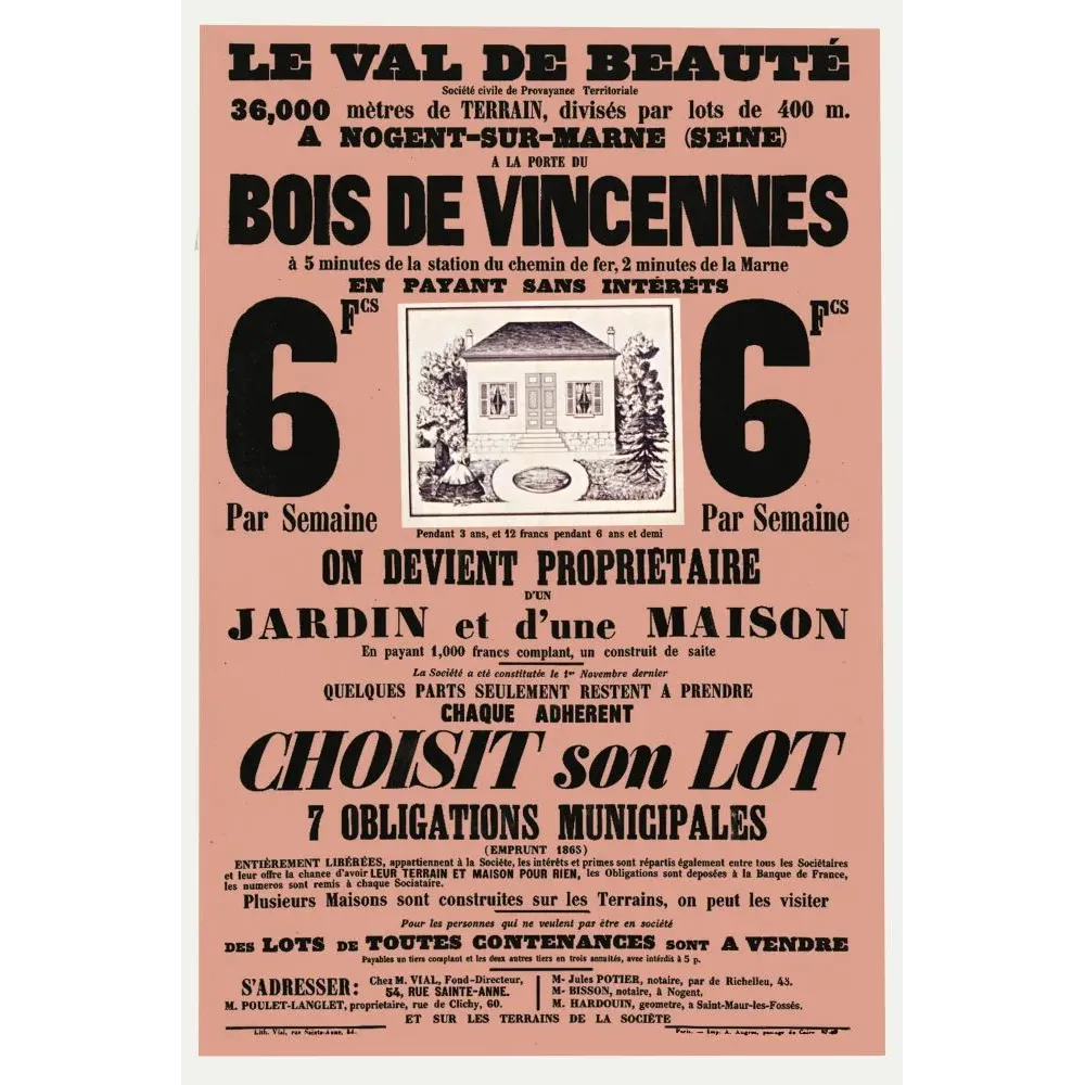 Val de Beauté Nogent-sur-Marne Bois Vincennes - Publicité vintage