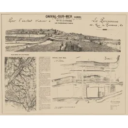 Onival-sur-Mer Somme lotissement vue panoramique 1887 - Carte ancien