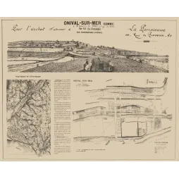 Onival-sur-Mer Somme lotissement vue panoramique 1887 - Carte ancien