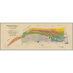 Petites Dalles Seine-Inférieure plan lotissement couleurs 1876 - Carte ancien