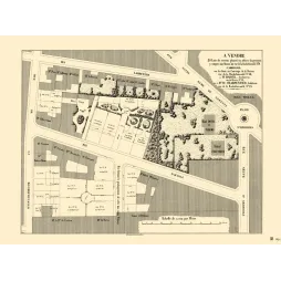 Plan lotissement Paris Place Saint-Georges Rochefoucauld 1850 - Carte ancien