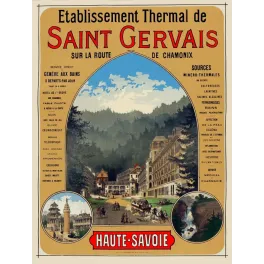 Établissement Thermal Saint-Gervais Haute-Savoie Chéret - Publicité vintage