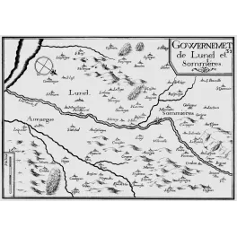 Carte Lunel Sommières Tassin 1636 Languedoc XVIIe - Carte ancien