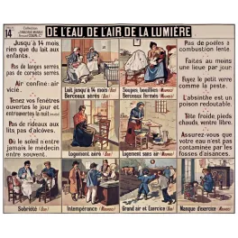 De l'Eau de l'Air de la Lumière Tableau Armand Colin 1900 - Document ancien