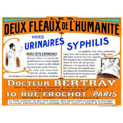 Deux Fléaux Humanité Docteur Bertray Paris Syphilis - Publicité vintage