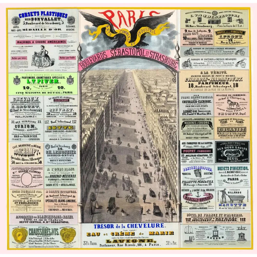 Paris Boulevards Sébastopol Strasbourg Haussmann - Publicité vintage Paris Boulevards Sébastopol Strasbourg Haussmann - Publicité vintage