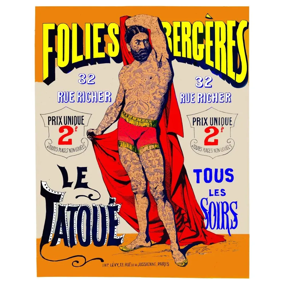 Folies Bergères Le Tatoué Paris Music-Hall - Publicité vintage