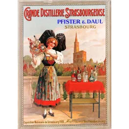 Distillerie Strasbourg Pfister Daul Alsace 1919 - Publicité vintage