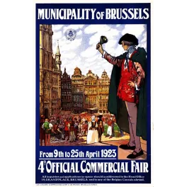 Foire Commerciale Bruxelles Grand-Place 1923 - Publicité vintage