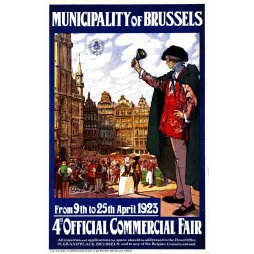 Foire Commerciale Bruxelles Grand-Place 1923 - Publicité vintage