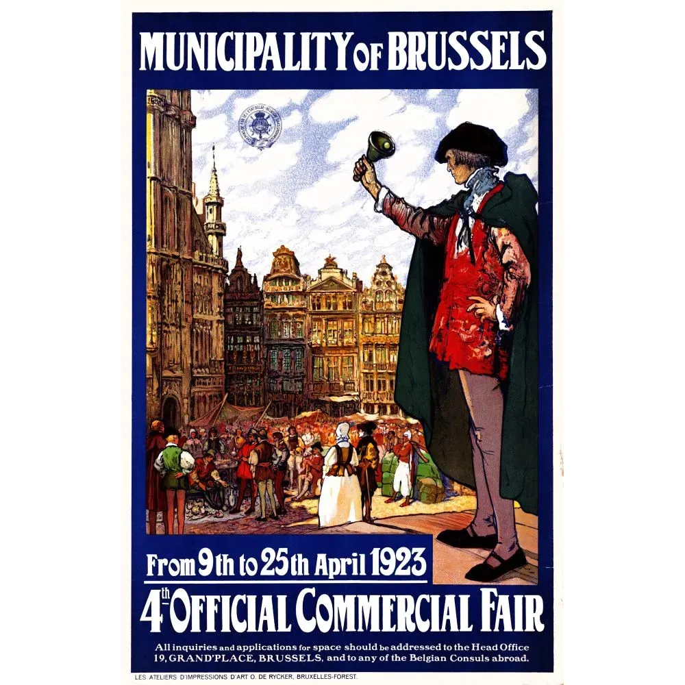 Foire Commerciale Bruxelles Grand-Place 1923 - Publicité vintage Foire Commerciale Bruxelles Grand-Place 1923 - Publicité vintage