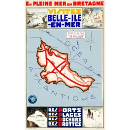 Belle-Île-en-Mer Bretagne Tourisme P. Cadre - Publicité vintage