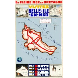Belle-Île-en-Mer Bretagne Tourisme P. Cadre - Publicité vintage
