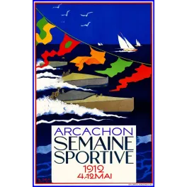 Arcachon Semaine Sportive 1912 S. Glax - Publicité vintage