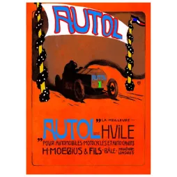 Autol Huile Automobile Moebius Course - Publicité vintage