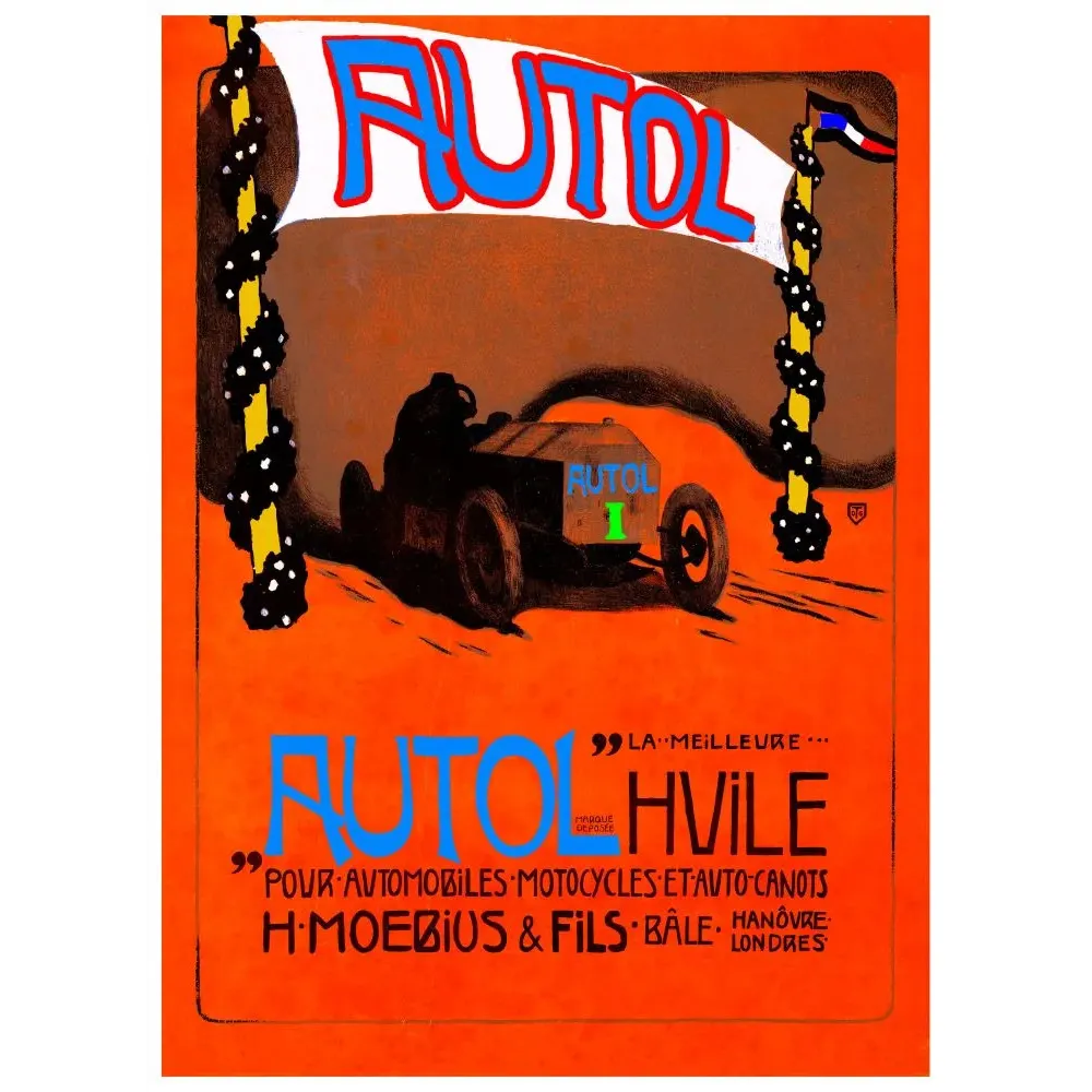Autol Huile Automobile Moebius Course - Publicité vintage Autol Huile Automobile Moebius Course - Publicité vintage