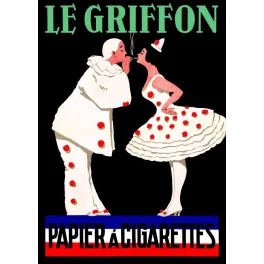 Le Griffon Papier Cigarettes Pierrot Colombine - Publicité vintage