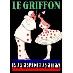 Le Griffon Papier Cigarettes Pierrot Colombine - Publicité vintage