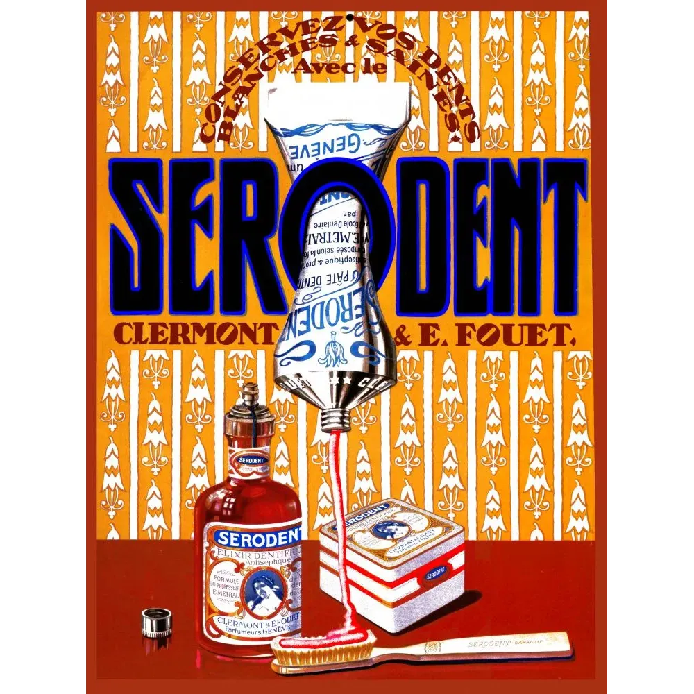Serodent Dentifrice Clermont Fouet Genève - Publicité vintage Serodent Dentifrice Clermont Fouet Genève - Publicité vintage