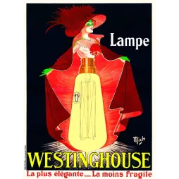 Lampe Westinghouse Mich femme élégante ampoule - Publicité vintage