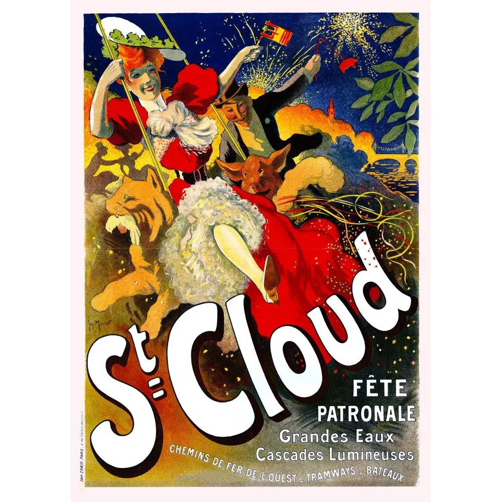 Fête Patronale Saint-Cloud Grandes Eaux Minot Chaix - Publicité vintage Fête Patronale Saint-Cloud Grandes Eaux Minot Chaix - Publicité vintage