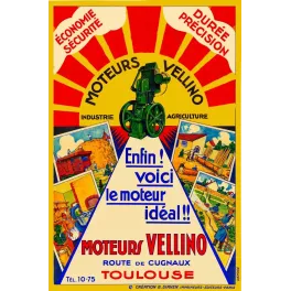 Moteurs Vellino Toulouse industrie agriculture Sirven - Publicité vintage