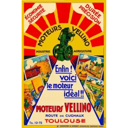 Moteurs Vellino Toulouse industrie agriculture Sirven - Publicité vintage