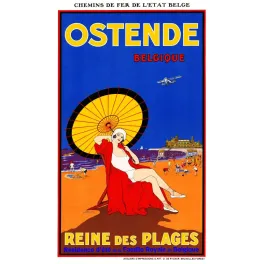 Ostende Reine des Plages Belgique Balit De Rycker - Publicité vintage