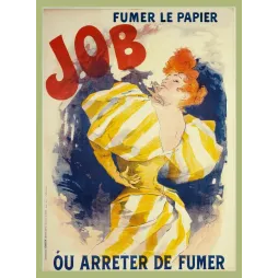Papier Cigarettes JOB Chaix Paris femme rousse - Publicité vintage