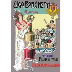 Ugo Borghetti Ancona Élixir Italie liqueur - Publicité vintage