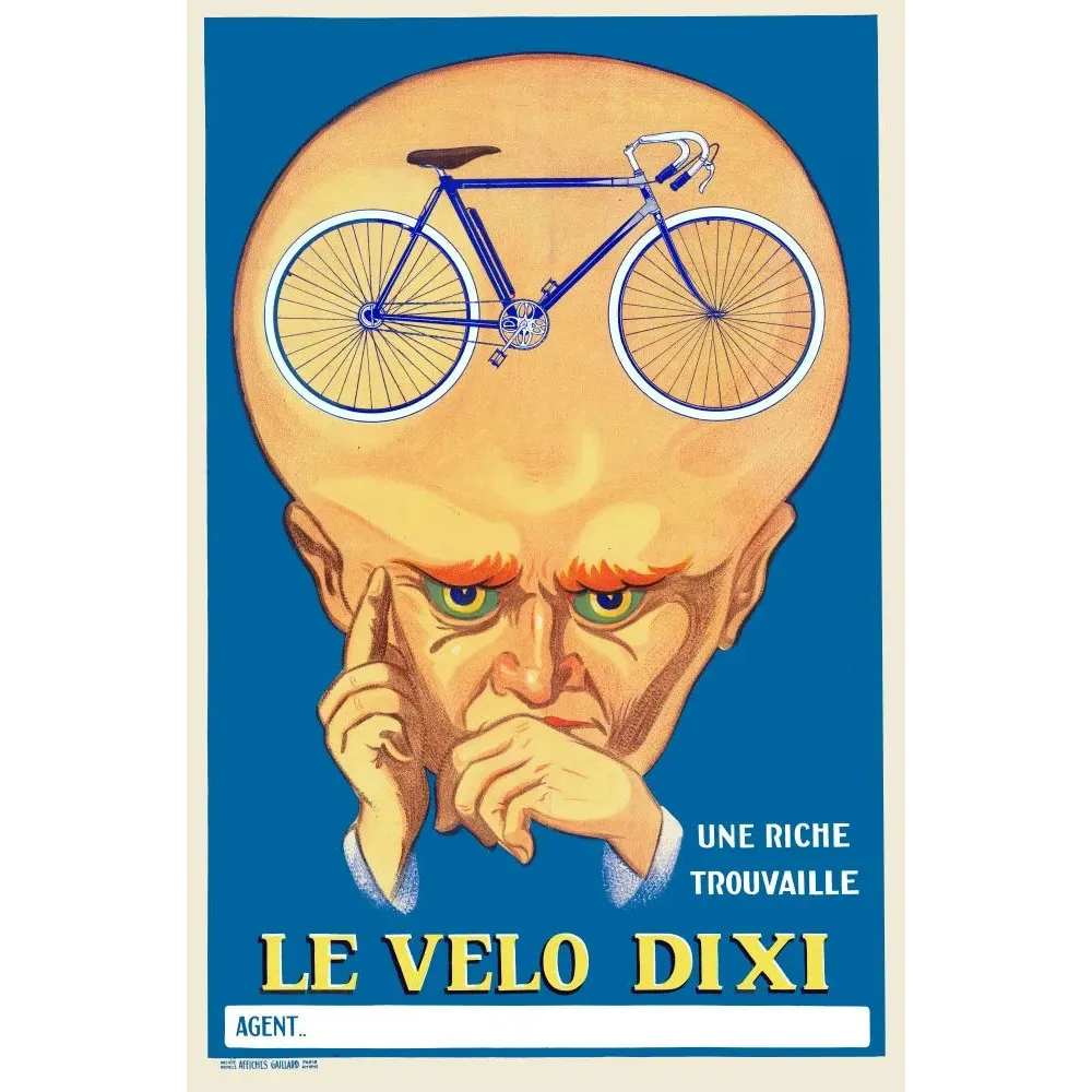 Vélo Dixi Riche Trouvaille Affiches Gaillard Paris - Publicité vintage Vélo Dixi Riche Trouvaille Affiches Gaillard Paris - Publicité vintage