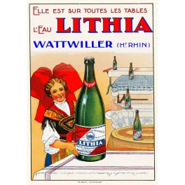 Eau Lithia Wattwiller Haut-Rhin Alsace Ch. Bahy - Publicité vintage