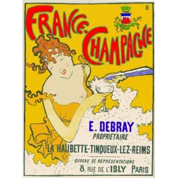 France Champagne Debray Reims coupe – Publicité vintage