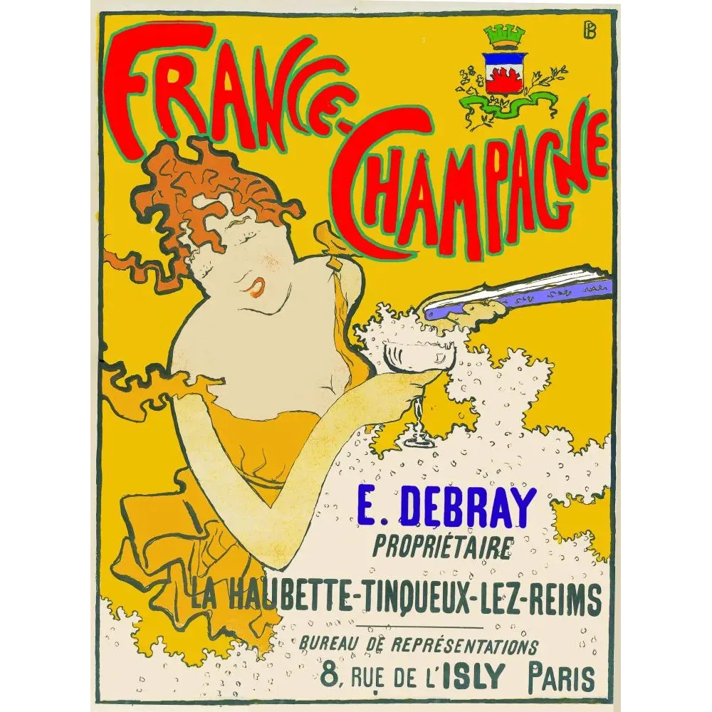 France Champagne Debray Reims coupe – Publicité vintage