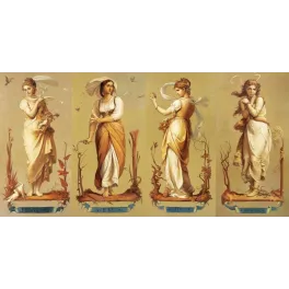 Quatre Saisons peinture académique Félon – Publicité vintage