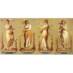 Quatre Saisons peinture académique Félon – Publicité vintage