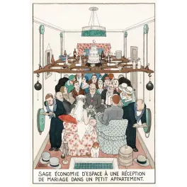 Mariage Petit Appartement Heath Robinson humour – Publicité vintage