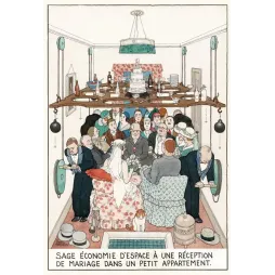 Mariage Petit Appartement Heath Robinson humour – Publicité vintage