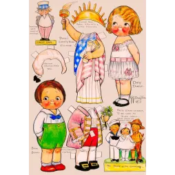 Dolly Dingle Drayton poupées patriotiques USA – Publicité vintage